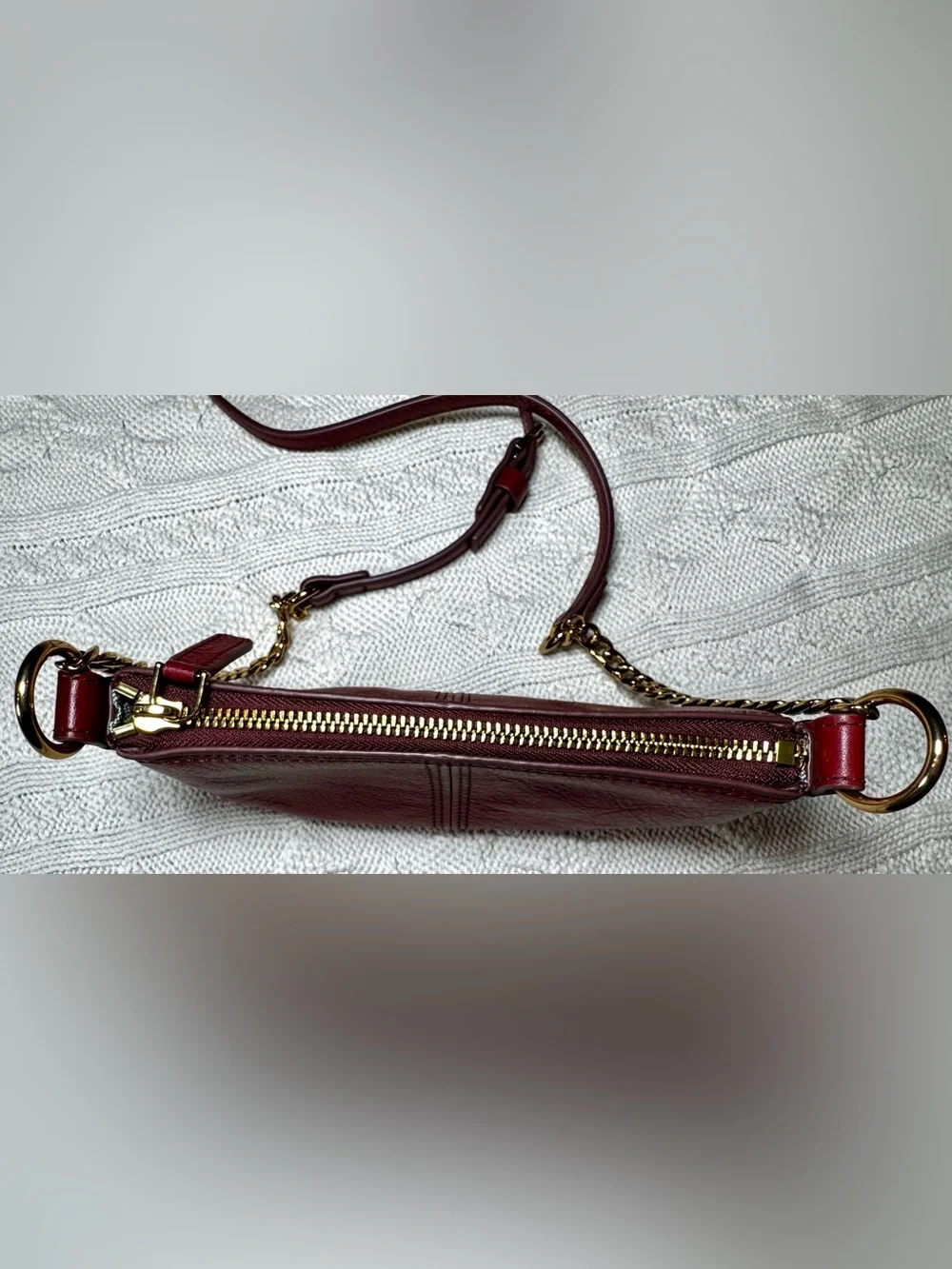 Fossil Jolie Leather Mini Crossbody Bag - Burgundy